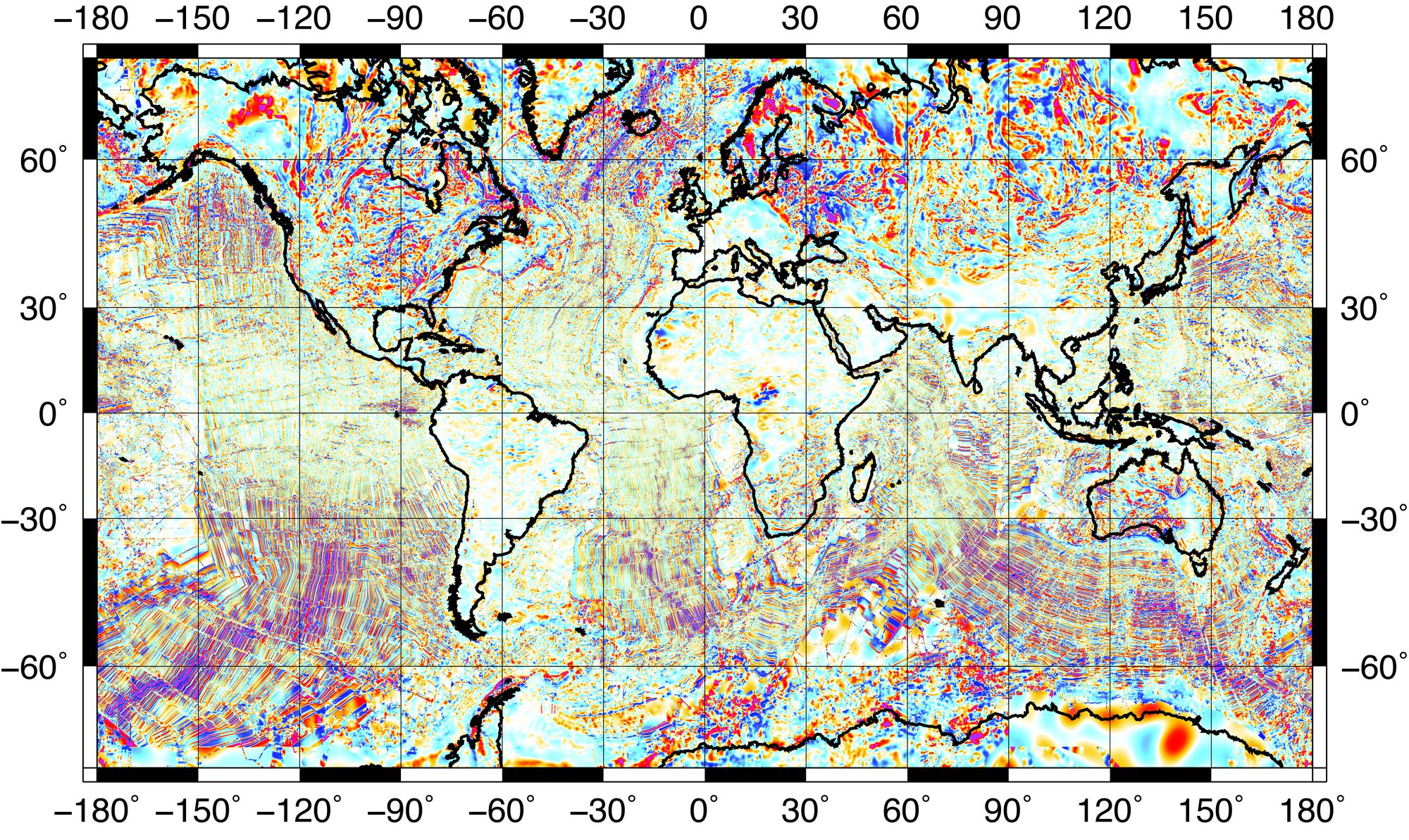 A Föld mágneses anomáliatérképe (World Digital Magnetic Anomaly Map)
